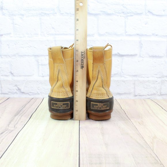 Vintage! LL Bean Brown Leather Unlined Maine Hunting Duck Boots Size 8 M - Picture 6 of 11